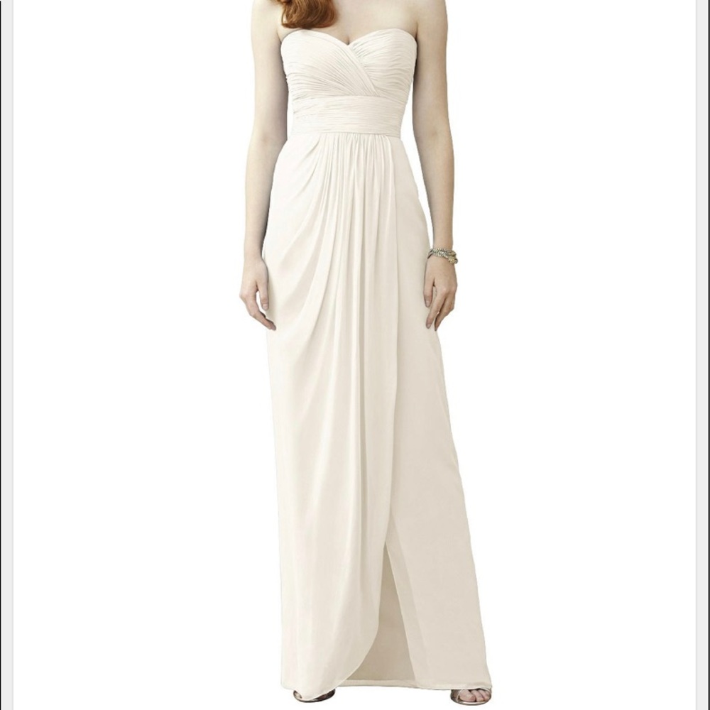 Dessy Collection ivory chiffon wedding dress gown size 4L